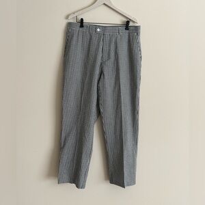 Linea Uomo Men’s Pants - Size 38x30 - Black & White Check - Seersucker Style